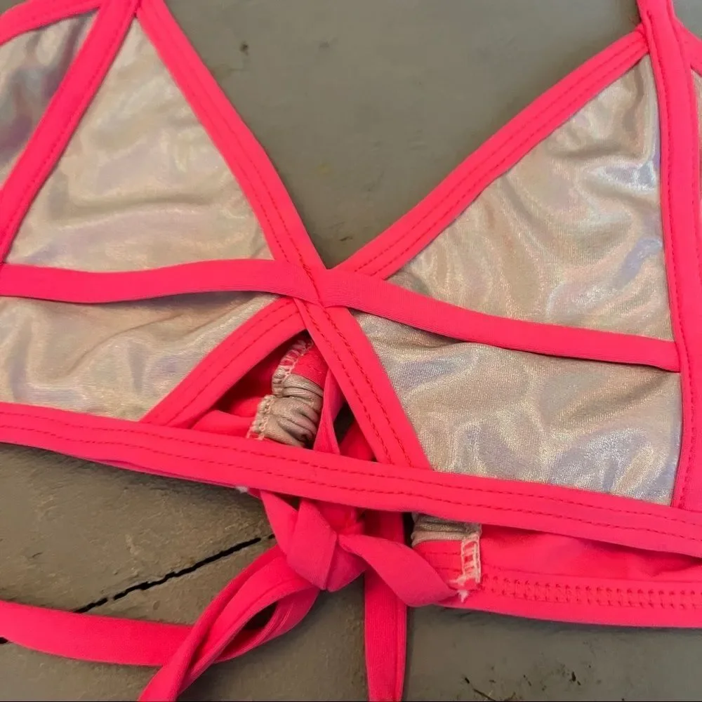 Beach Bunny Hologram & Coral‎ Bikini Top